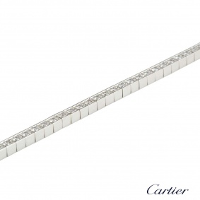 Cartier White Gold Diamond Lanieres Bracelet Size 16 B6015203